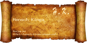 Hensch Kinga névjegykártya